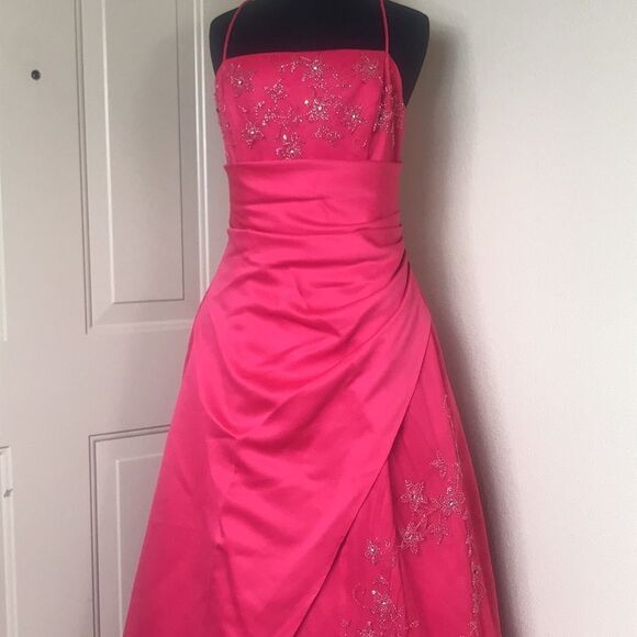 $150= 75 City  Triangles Pink Prom Maxi Junior Dresses Size 9 (90s Y2K) - Picture 2 of 16